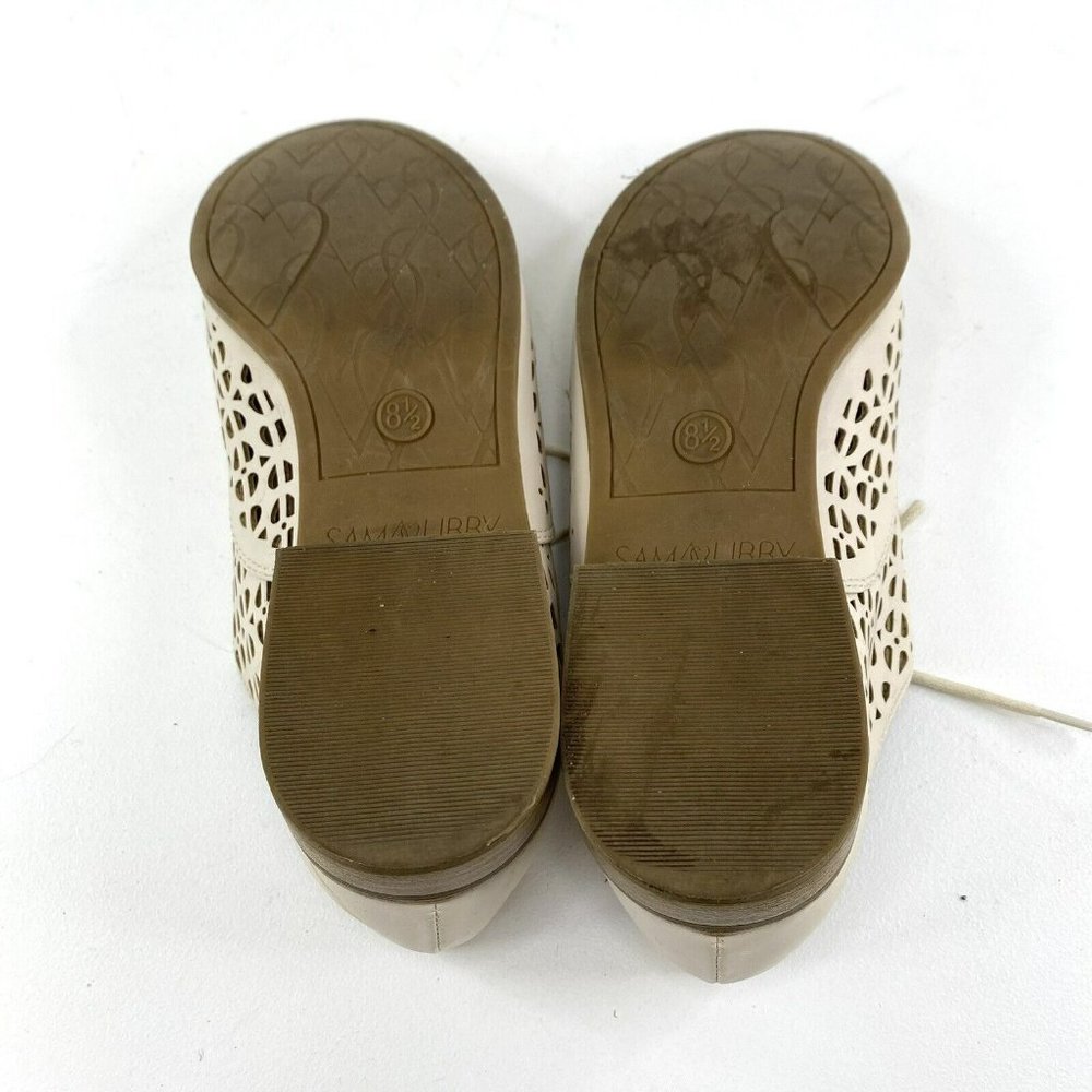 Sam & Libby Beige Laser-Cut Oxford Flats - Picture 7 of 8